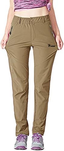 Rdruko Women's Hiking Pants Water-Resistant Quick Dry Outdoor Fishing Walking Athletic Pants(Khaki, US S)