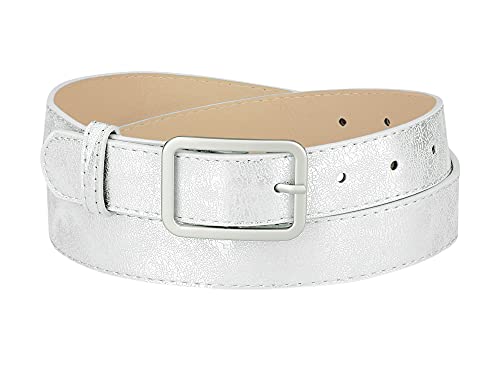 Allegra K Ladies Skinny Belts PU Casual Shiny Waist Belt for Dress Jeans Single Pin Buckle