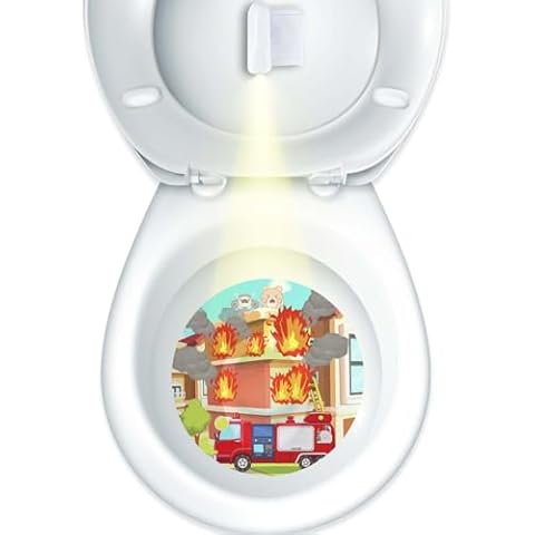 Faivykyd Potty Training with Firefighting Target, Clear Firefighting Pee Light, Funny Potty Training Toilet Light for Toddler Boys, Potty Time Adventures Aming Target Cover