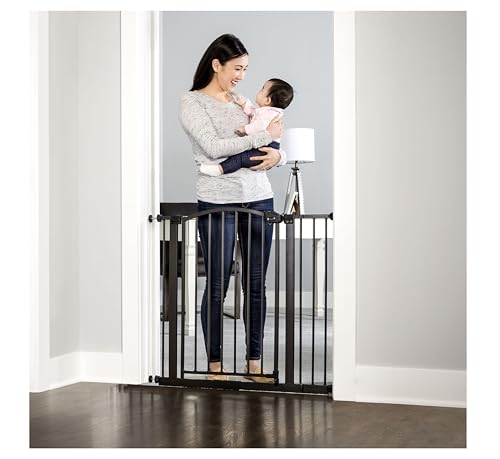 Regalo Safety 30-35” Extra Wide Baby Gate for Doorways & Bottom of Stairs, Pressure Mounted Walk-Through Gate for Babies, Toddlers & Pets, Bronze