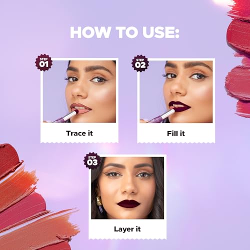 Image of Hilary Rhoda Pro Matte Non-Transfer Lipstick | Waterproof & Non-Transfer Lipstick | 12-Hour Long Stay | Smudge-Proof | Highly Pigmented Matte Finish Lipstick | 2g (Deep Maroon - Shade 27)
