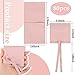 Sotiff 80 Pcs Microfiber Jewelry Pouch 8x8 cm Jewelry Packaging Bag Luxury Small Gift Bag for Small Business Envelope Style Bracelet Packaging Bow Tie Microfiber Pouch with Strings Divider(Pink)