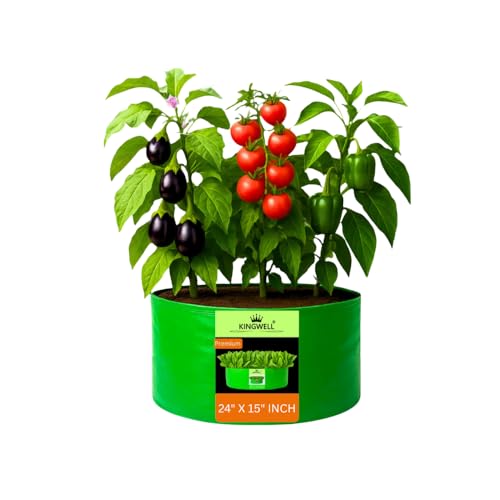 Image of Kingwell Grow Bag 24 X 15 INCH, PACK OF 1 For Terrace Garden Leafy Vegetable Plant Grow Bags Fruits Growing Containers For terrece Gardening (24 X 15 INCH, PACK OF 1)