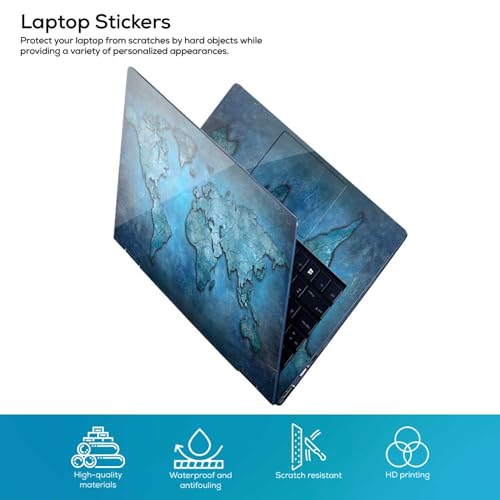 Image of Galaxsia World Map D13 Full Body Vinyl Laptop Skin /Sticker /Cover Upto 15.6 Inches Laptops Laminated-Removable-HD Quality Compatible for Hp-Dell-Sony-Lenovo-Asus etc.(15x10 Inches)