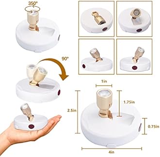 KANESIKI Battery Operated Spotlights, Cordless Picture Light, Dimmable Accent Lighting, Wireless LED Puck Lights, Stick on Lights with Remote for Plant Photo Painting Art Dartboard Portrait