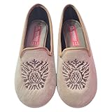 NORTEÑAS - Zapatillas de casa Bordadas con paño Suave y Piso de Goma Flexible 116271 Sintético Mujer Color: Crudo Talla: 37