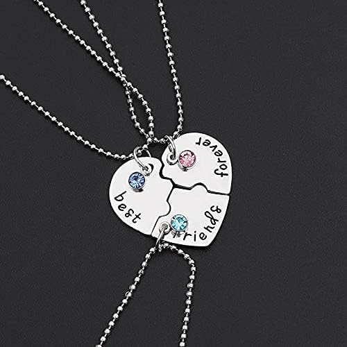 yaozeio Matching Necklaces for Best Friends Forever Necklace for 3 Besties BFF Birthday Gifts Women Friendship Christmas Gift for Best Friend Bestie BFF Necklace for 3 - Image 7