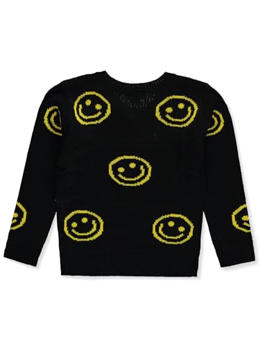 Pink Angel Girls' Allover Smile Sweater - Black/Yellow, 2t2