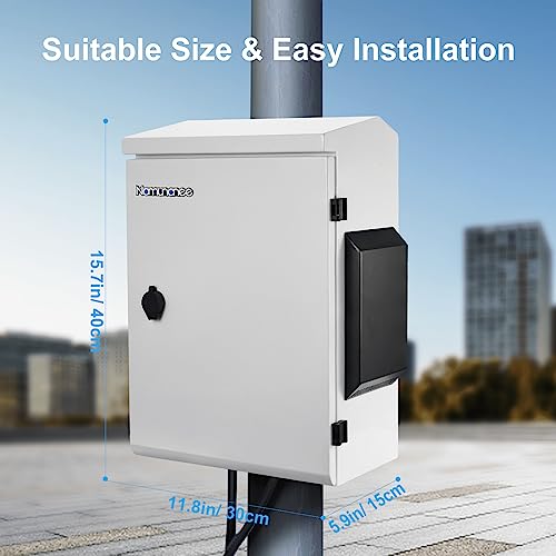 Outdoor Electrical Box, Cold-Rolled Steel Plate, Aluminum Alloy Back Beam, One-Piece Ventilation Design, IP65 Waterproof, Wall/Pole Mounted (15.7" x 11.8" x 5.9")