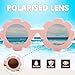 LOJUDI Sonnenbrille Baby Polarisierte mit Riemen Verstellbar Blume Silikonrahmen Baby Sonnenbrille UV400 Schutz für 0-24 Monate-Rosa/Braun