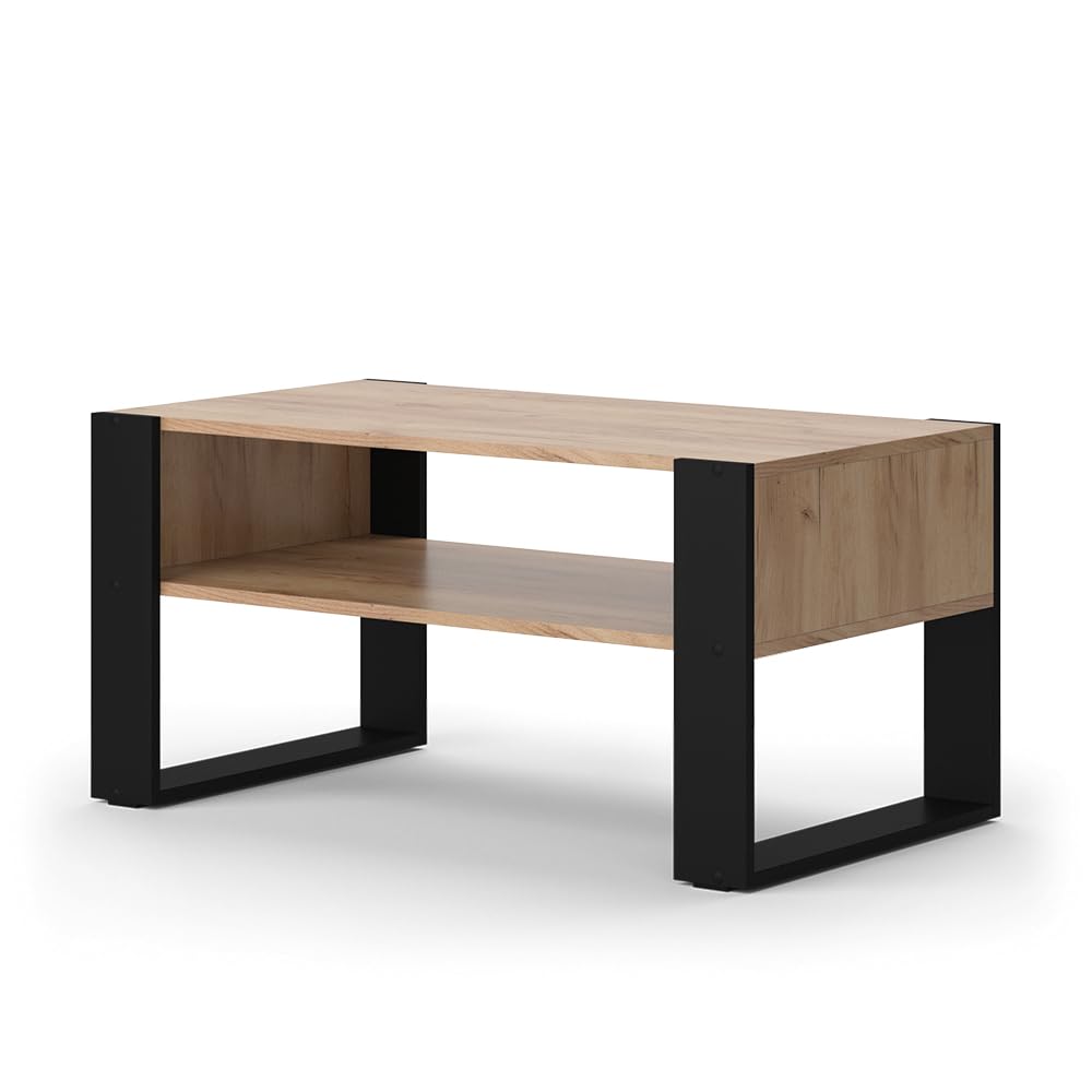 Vicco Couchtisch Olli, Goldkraft Eiche, 92 x 52.4 cm
