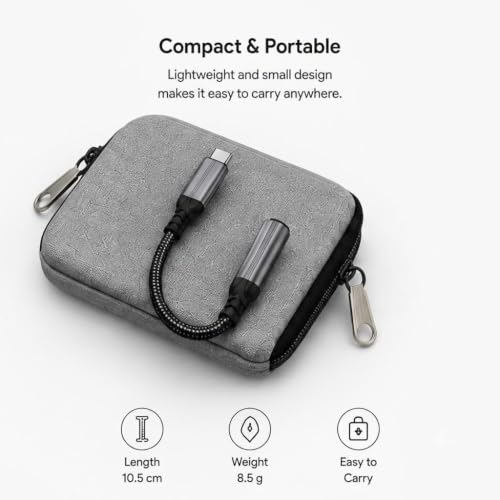 Image of Type C to 3.5mm Audio Jack Connector /Adapter with DAC Compatible for iPhone 17 /16 /15 Series /Samsung /OnePlus /Google /Nothing /Motorola & Other Phones -Headphones Converter, Warranty
