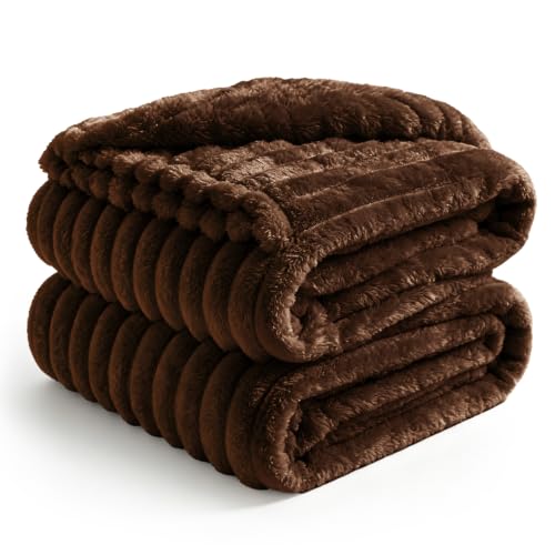 Image of BEDELITE Ribbe Blankets Queen Size for Bed, Chocolate Brown, 90 inchx90 inch