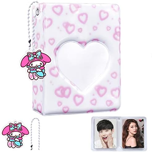 2 Mini Album Fotografici Kpop A Cuore, 7,8x11 Cm, Porta Photocard In PVC Rosa E Viola, Per Foto E Carte