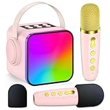 Karaoke Machines for Kids Toys – 2 Mini Wireless Microphones and Bluetooth Speaker, Birthday Gift for Girls Boys Age 4 5 6 7 8 9 10+ Year Old