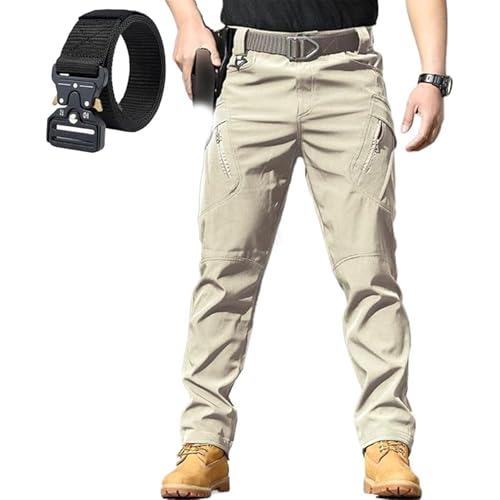 Generisch Lespartan - Pantalones tácticos de moto Le Spartan, impermeables de tejido ripstop, ligeros, de secado rápido para hombre, caqui, M