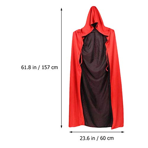 1 Bolsa De Abóbora Com Capuz Capa De Ceifador De Vampiro Adulto Capa Vermelha e Preta Com Capuz Traj