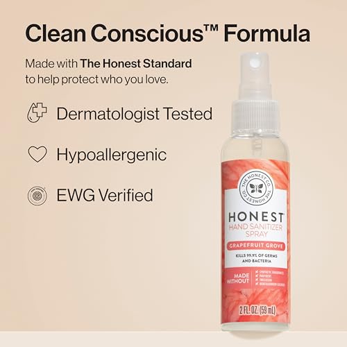 Image of The Honest Company Hand Sanitizer Spray, Grapefruit Grove, 2 fl oz