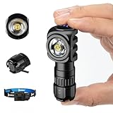 WUBEN H5、ミニ 400 ルーメン、360 度調整可能、IP68 防水評価、5 段階の明るさ調整、ウォーキング、登山、釣り、キャンプに最適