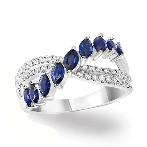 White Gold Plated Colorful Cubic Zirconia Engagement Rings Wedding Bridal Band Promise Rings Evening Parties Anniversary Valentine's Day Gifts Eternity Bands for Women