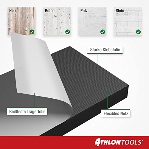 ATHLON TOOLS MaxProtect Premium 4 x samoprzylepna ochrona ściany garażowej, 40 x 20 x 2,0 cm, ochrona przed uderzeniami, ochrona krawędzi drzwi (czarny)