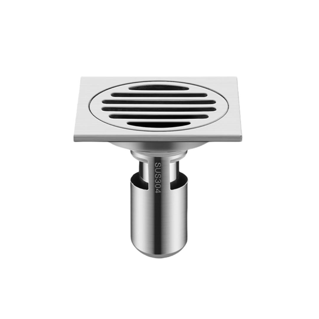 KJdxfhFH Bathroom floor drains, Bathroom Floor Drain 304 Stainless Steel with Backflow(Round Bar Single Use Drawing)