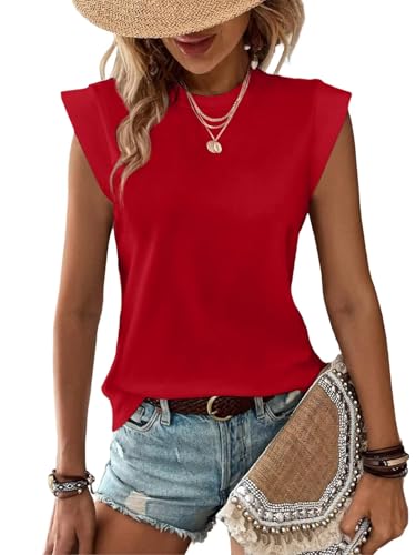 3-Pack Womens Casual Tank Tops Summer Spring Trendy T Shirts Basic Blouses Loose Fit Beach Vacation Outfits Round Neck Short Cap Sleeve Tee Fashion 2026 Clothes,Navy Blue+White+Red,XX-Large Size — view 3