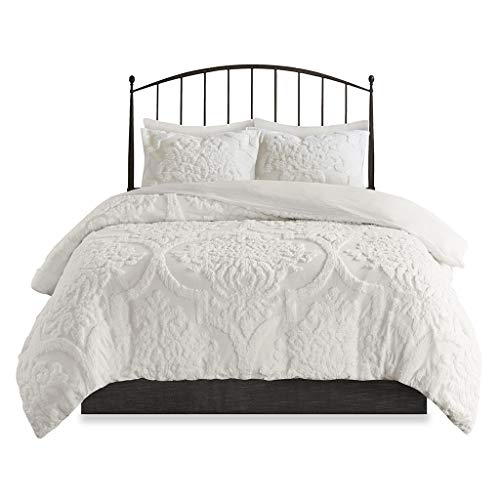 Madison Park MP12-6207 Tufted Chenille 100% Cotton Duvet Modern Luxe All Season Comforter Cover Bed Set cover