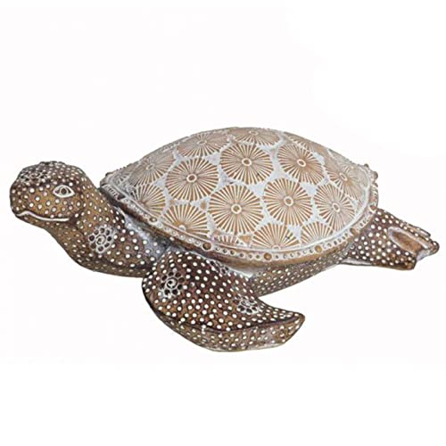 Acan Tradineur - Tortuga Marina Decorativa de Resina, Figura de Animal acuático, decoración del hogar, Interior, 19 x 15 x 7 cm