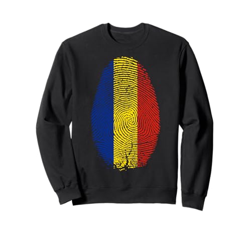 Romania Flag Fingerprint Romanian Gift for Romanians Sudadera
