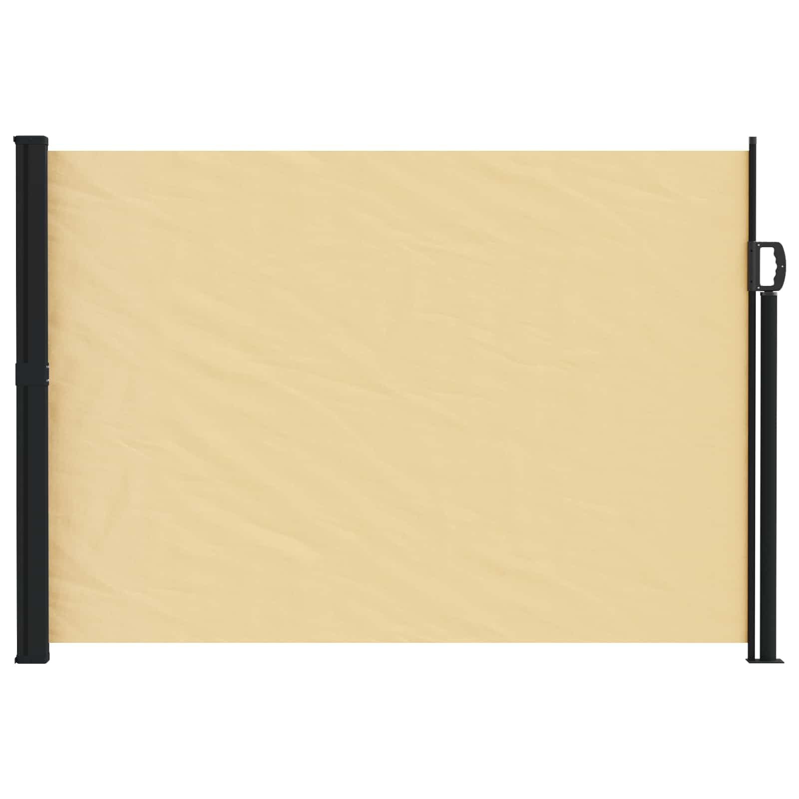 vidaXL Retractable Side Awning Sand 600 x 140 cm Polyester, Outdoor, Rectangular, Modern Retractable Awning for Sun Shade, Privacy Screen, Garden Partition, Wind Protection, Divider