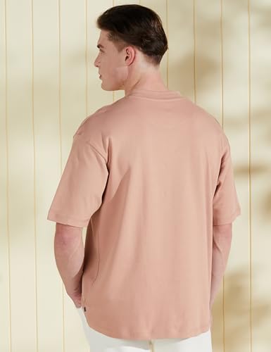 Image of Amazon Brand - Symbol Men's Solid Cotton Oversized Round Neck Tshirt | Half Sleeve | Plain (Available in Plus Sizes)