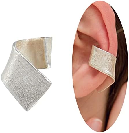 Hypoallergenic 925 Sterling Silver Ear Cuffs Earrings for Women Non Piercing Clip on Cartilage Cuff Earrings for Women Men Handmade Unisex Wide Helix Left Ear Cuff - 1 PCS