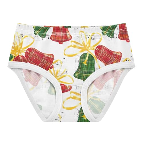 EOSDT デザイナー 幼児 ガールズ 下着 コットンショーツ 女の子用 クリスマス レッド グリーン ベル クリスマス ブリーフ 下着 キッズ サイズ 8