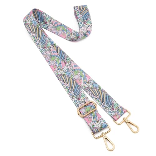 Image of ZOOEASS Wide Shoulder Strap Adjustable Replacement Belt Guitar Style Crossbody Bag Handbag Strap Multicolor Canvas Straps(Wide:1.5in)(Color52)