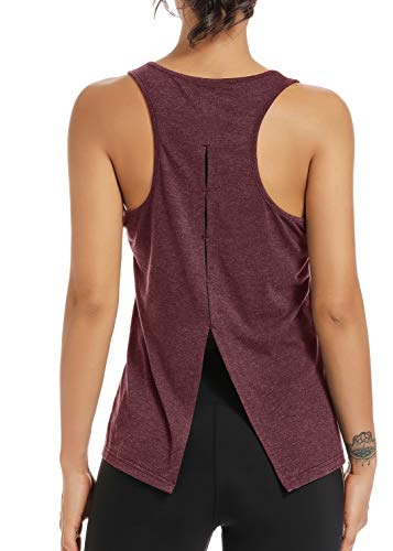 Image of Muzniuer Womens Yoga Workout Tops-Cute Open Back Running Gym Activewear Sports Shirt for Women