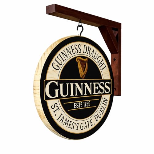Guinness Pub Sign St. Jamess Gate Double-Sided Hanging Bar Sign Vintage Irish Pub Decor Guinness Beer Wall Decor for Home Bar