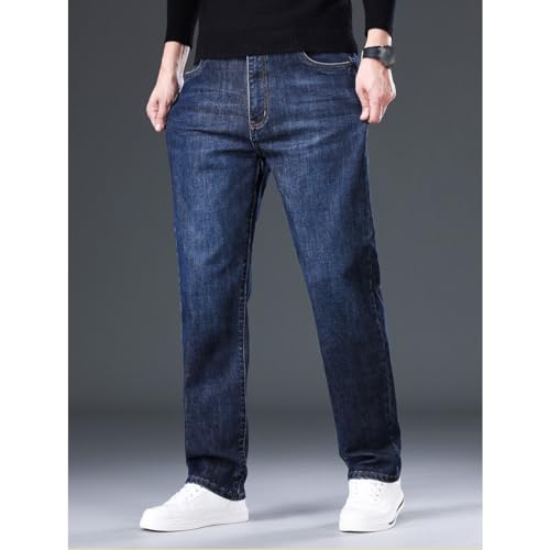 Spring and Autumn Jeans Loose Straight Comfortable Pants Versatile Elastic Pants2