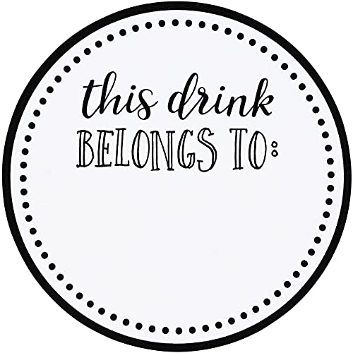 Juvale Drink Markers - 500-Pack Drink Stickers, This Drink Belongs to, Blank Drink Labels for Drink Party, Wedding, Bridal Shower, Birthday Party Supplies, Cup Marker Sticker Roll, 2 inches Diameter