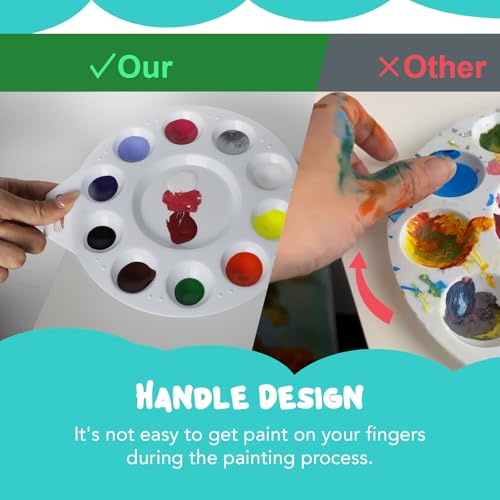 Image of 56Pcs Paint Tray Palettes, Plastic Paint Pallets with Hanging Hole for Kids or Students to Paints on School Project, Art Class or Have a Birthday Painting Part
