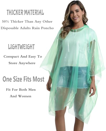 Image of 4 /6 /12 Pack Disposable Rain Ponchos for Adults - Emergency Rain Poncho for Camping Hiking Travelling