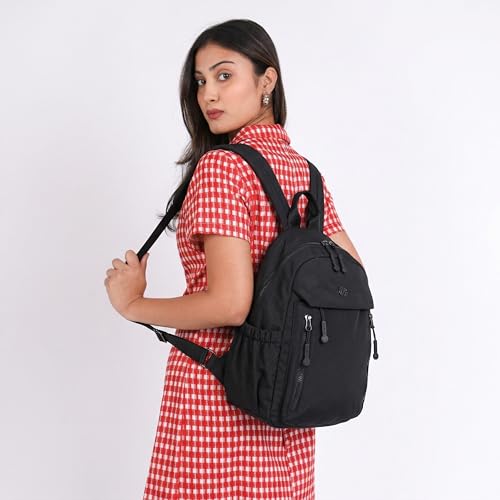 Image of Women Backpack for College, Office, Travel, Daily Use, Outdoor, Lightweight Water Resistant Nylon Stylish Daypack Bag with Multiple Pockets, Adjustable Straps, Durable Zipper