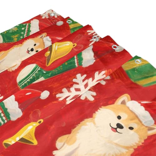 Rideau de douche Shiba Inu marron imperméable en polyester lavable 168x183 cm