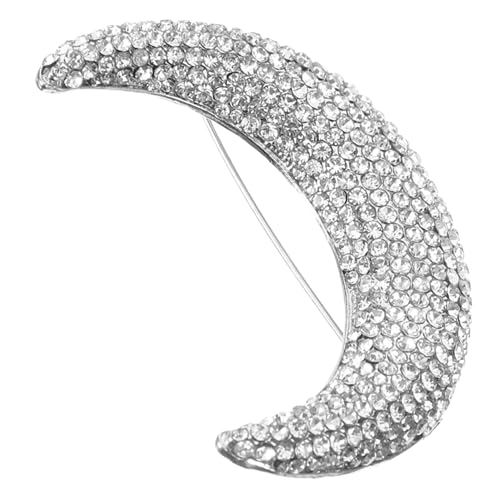 Broche de lune en métal pour costume et chapeau - Épinglette élégante