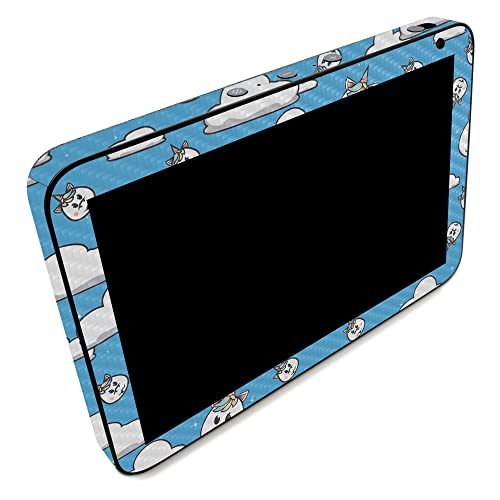 Image of MightySkins Carbon Fiber Skin Compatible with Amazon Echo Show 8 (Gen 2) - Unicorn Clouds | Protective, Durable Textured Carbon Fiber Finish | Easy to Apply | Made in The USA