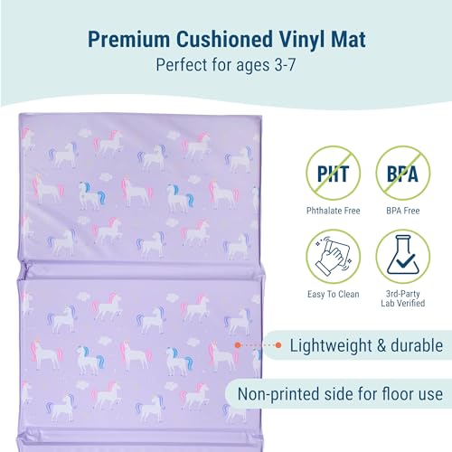 Image of Wildkin Kids Vinyl Nap Mat for Boys - Foldable Toddler Sleep Mat for Daycare, Preschool, Kindergarten & Travel, Durable & Easy to Clean, Ages 3-7, Machine Washable