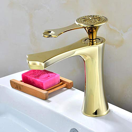 Robinet de lavabo doré pour remplacer votre ancien mitigeur avec élégance