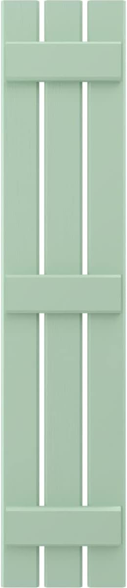 Ekena Millwork ARW401SB311X61SGH Americraft Three 3 Exterior Real Wood Spaced Board-n-Batten Shutters (Per Pair), Seaglass