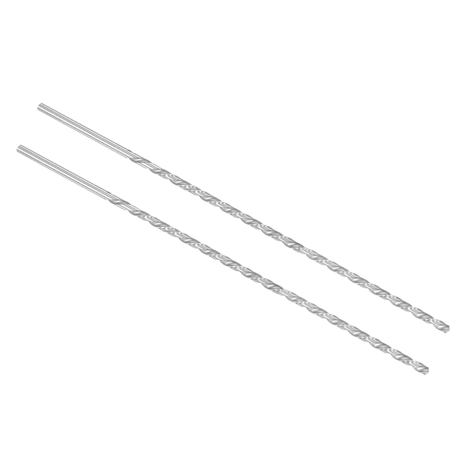 ROWORKX 2Pcs 3.5mm x 200mm Extra Long HSS Twist Drill Bits - Straight Shank Spiral Drill Bits for Wood, Metal, Aluminium, Plastic