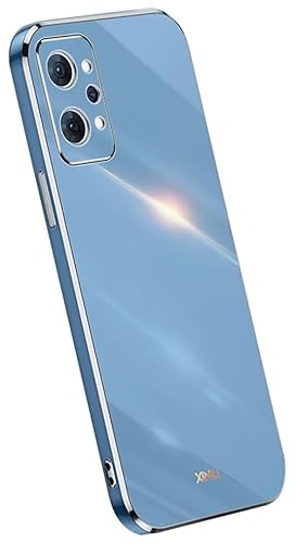 Topme Funda de Silicona para Realme GT2 / GT Neo2 / GT Neo 3T (6.62" Inches), [ Carcasa Case de Teléfono Estilo Borde Dorado] - Azul Marino